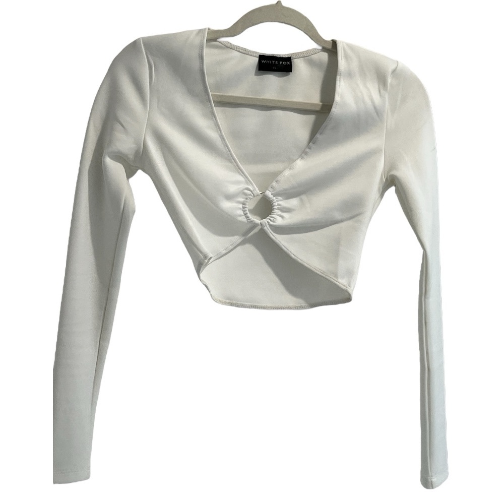 White Fox Long sleeve crop top